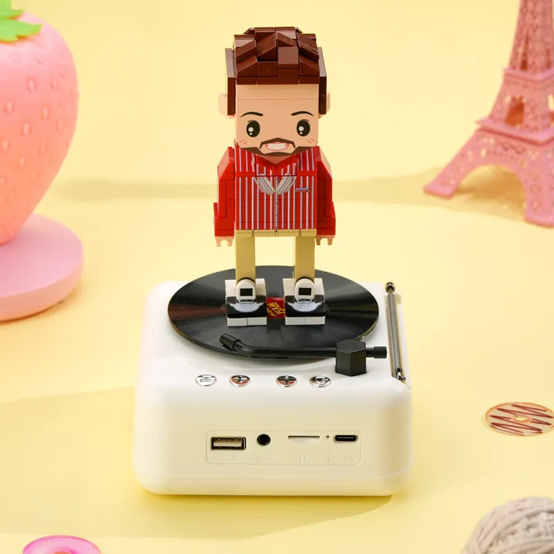 1-Personen Brick Figur mit Bluetooth-Lautsprecher – personalisierbar & mit Musikfunktion