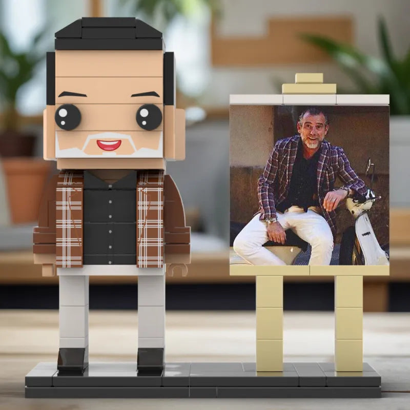 Figura de bloque de construcción personalizada en marco – 1 persona –