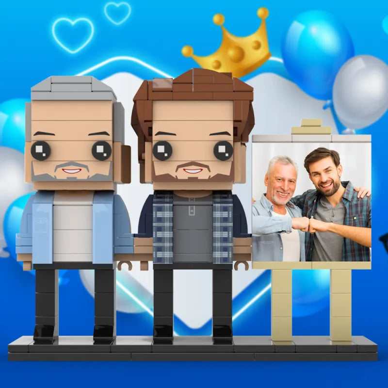 Personalisierte Bausteinfiguren mit Rahmen – 2 Personen