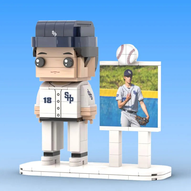 Personalisierte Bausteinfigur – Baseball-Thema – 1 Person
