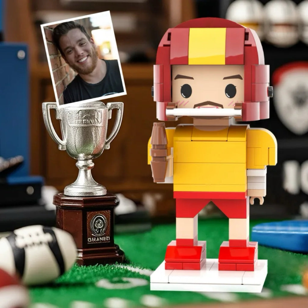 ForeverFig – Personalisierte Brick Figur im American-Football-Stil für Männer