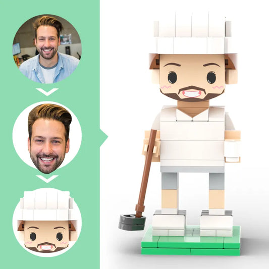ForeverFig – Personalisierte Brick Figur im Golf-Stil für Männer