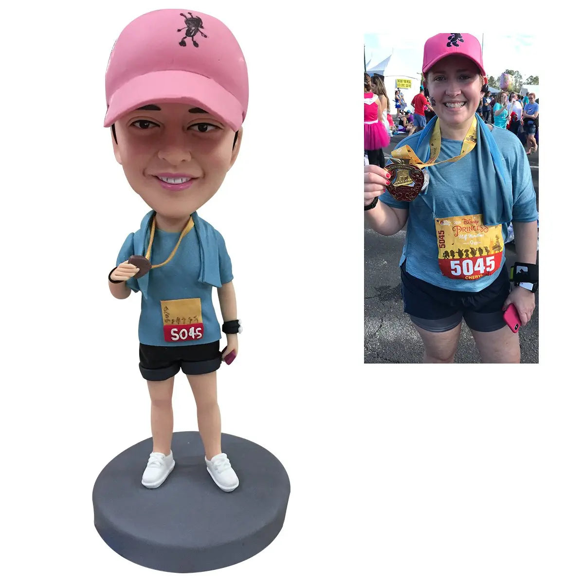 Vollständig personalisierte Wackelkopf Figur – 1 Person – mit Wunschgravur.