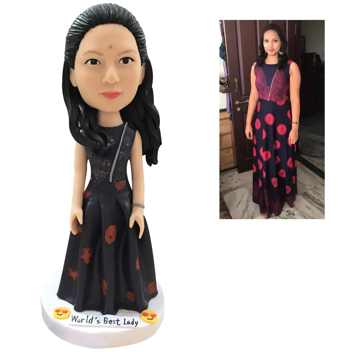 Vollständig personalisierte Wackelkopf Figur – 1 Person – mit Wunschgravur.