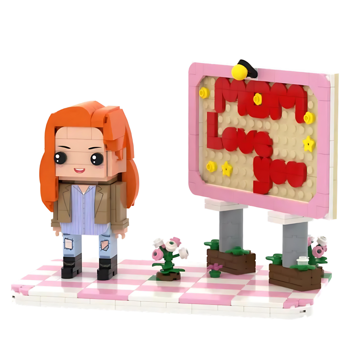 ForeverFig – Personalisierte Brick Figur mit „MOM Love You“-Schriftzug