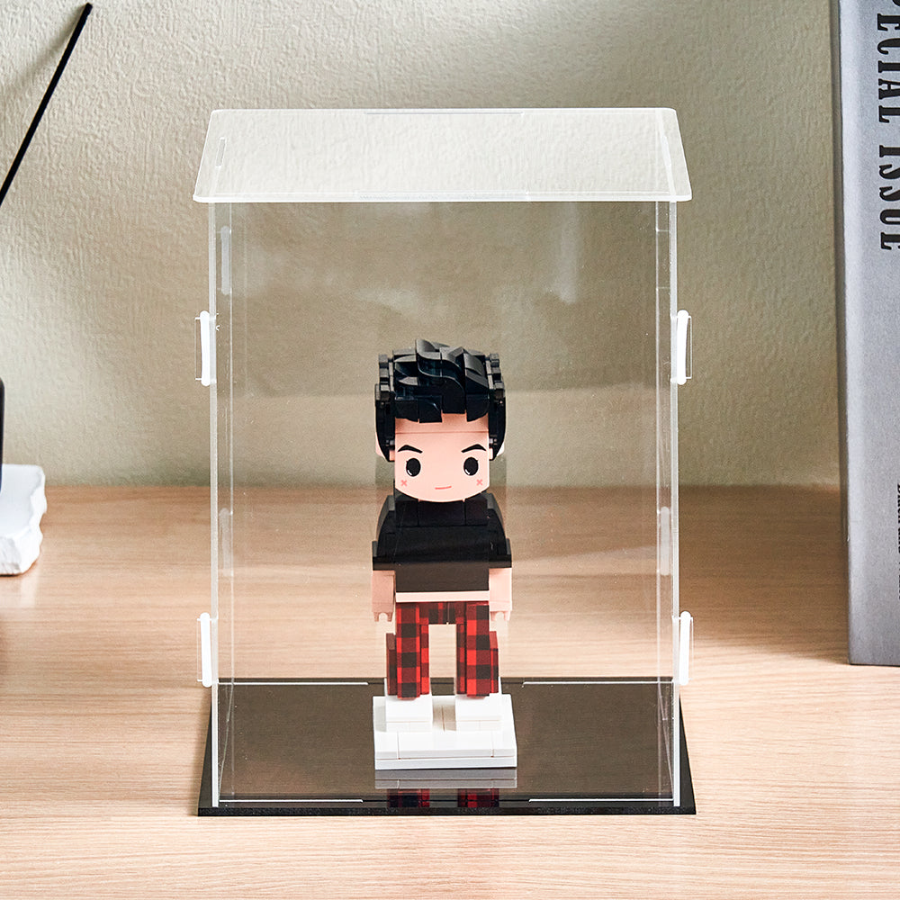 Staubdichte Acryl-Vitrine für Figurenbausteine und Sammlerfiguren – 15 × 10 × 20 cm.