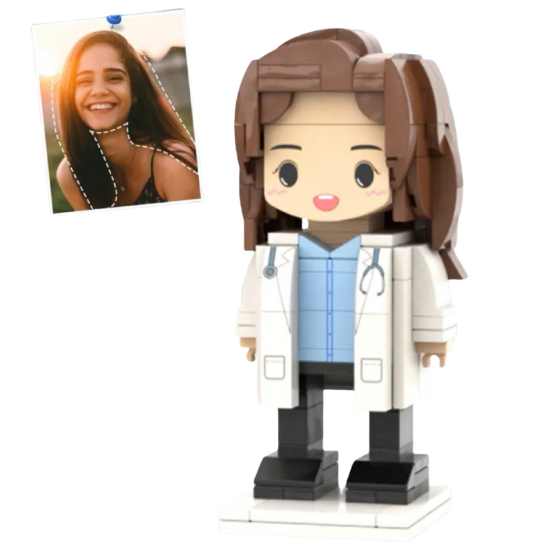 She heals lives – we build her from bricks: Your personalized doctor as a brick figure with her own mind