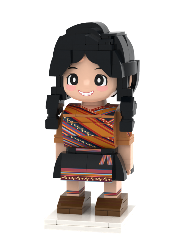 Perusina als Baustein-Figur – Jetzt exklusiv zur Inka-Edition des Buchs Perusina & Perusino Götter mit Superkräften.