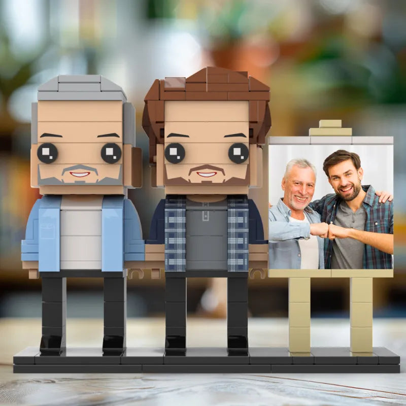 Figuras de bloques de construcción personalizadas con marco – 2 personas