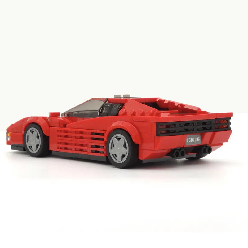 Ferrari Testarossa Baustein-Rennwagen – Kreatives Fahrzeug-Bauset für Autofans