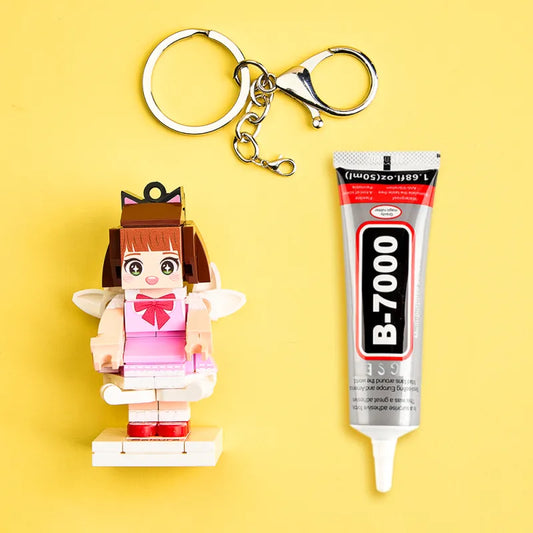 Personalisierte Mini Brick Figur – 1 Person mit Gravur als Schlüsselanhänger; Taschenanhänger