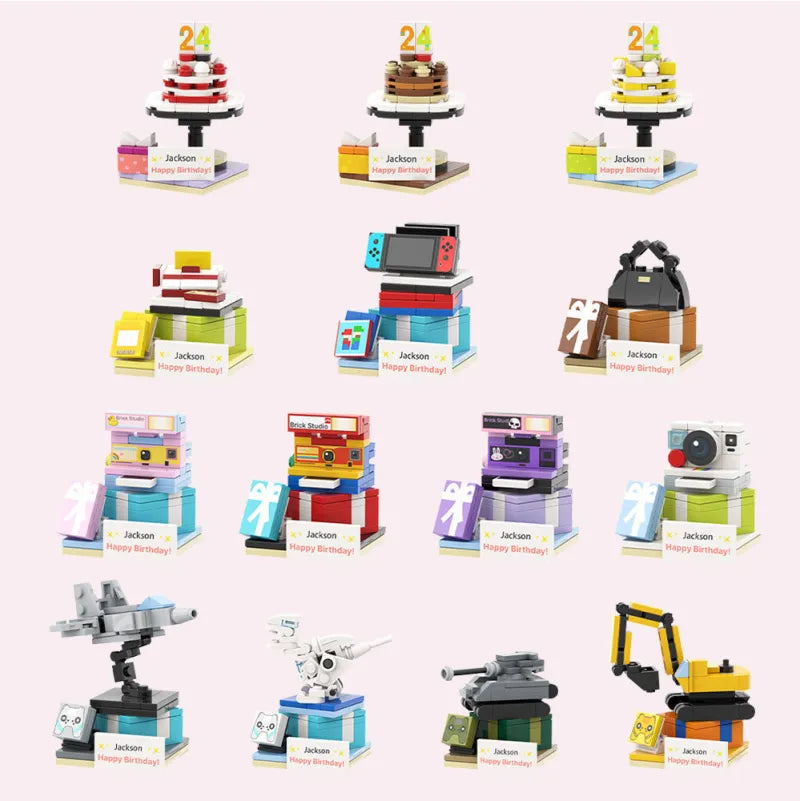 Personalized building block figure with photo and name – 1 person – The ideal birthday gift with a personal touch