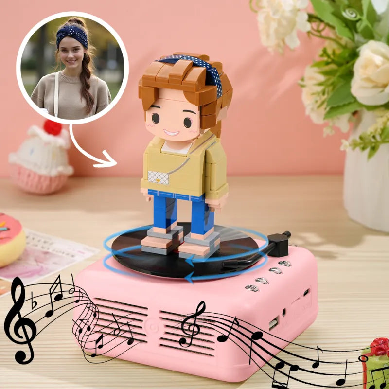 1-person Brick figure with Bluetooth speaker – customizable &amp; with music function