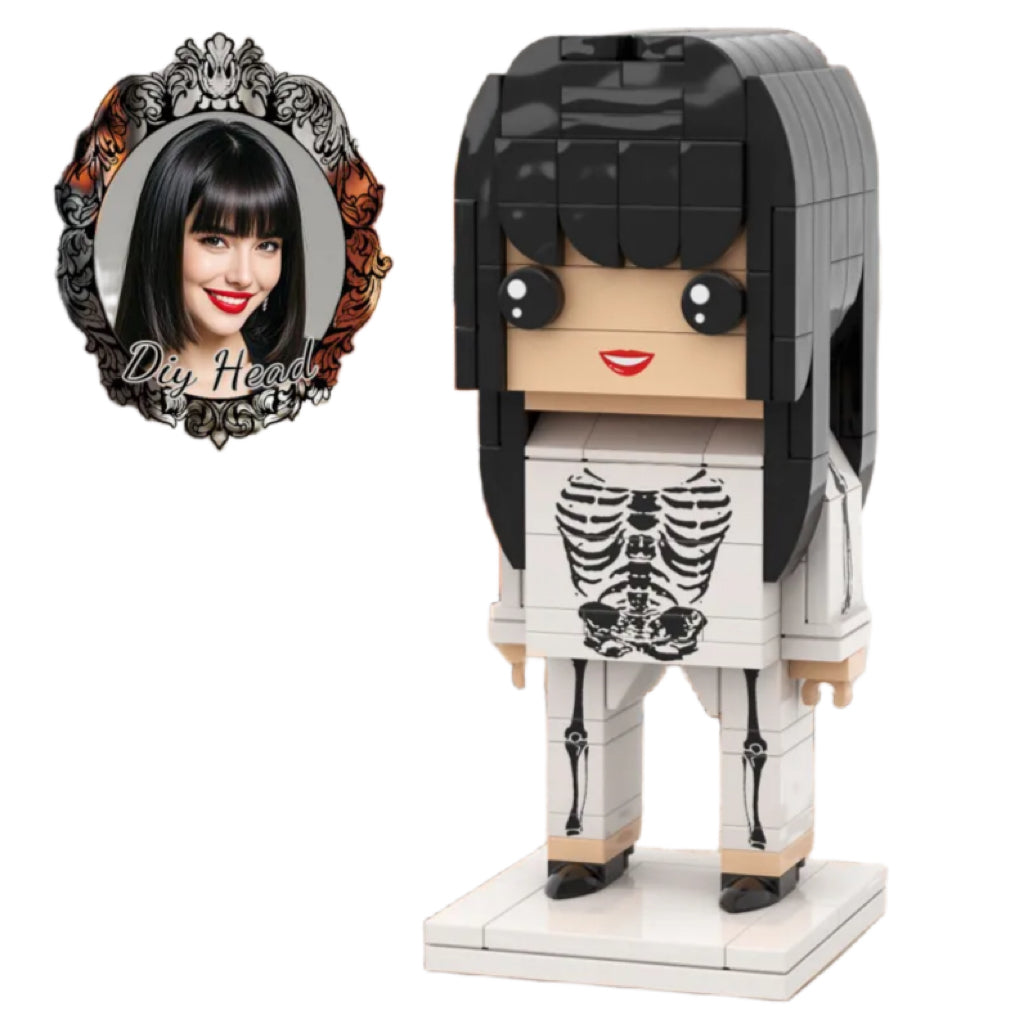 ForeverFig – Personalisierte Halloween Brick Figur mit Skelettkörper