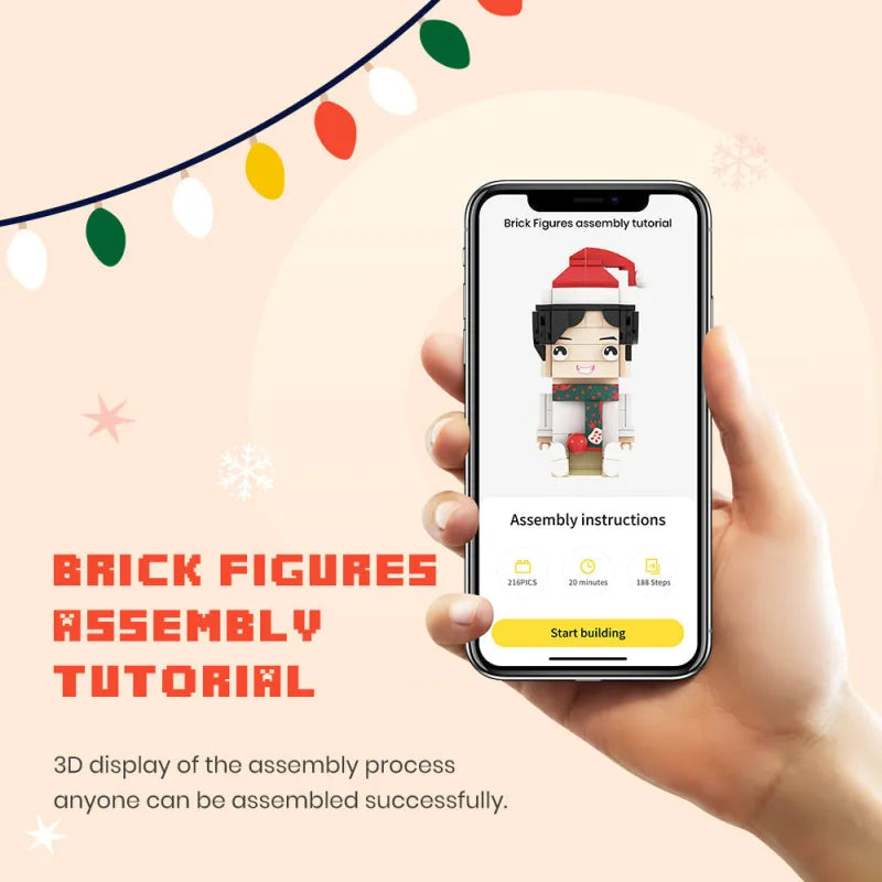 Personalized building block figure in a green doctor's outfit