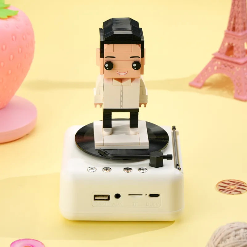 1-person Brick figure with Bluetooth speaker – customizable &amp; with music function