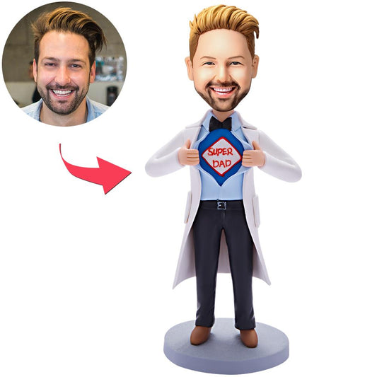 Super Papá Super Doctor – Figura cabezona personalizada con grabado