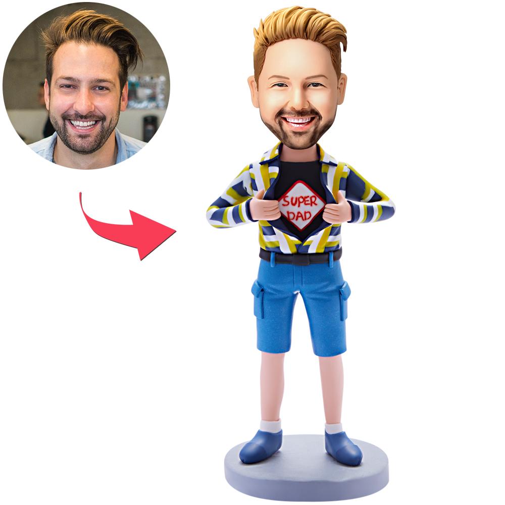 Super Papá – Hombre con Estilo – Figura Cabezona Personalizada con Grabado