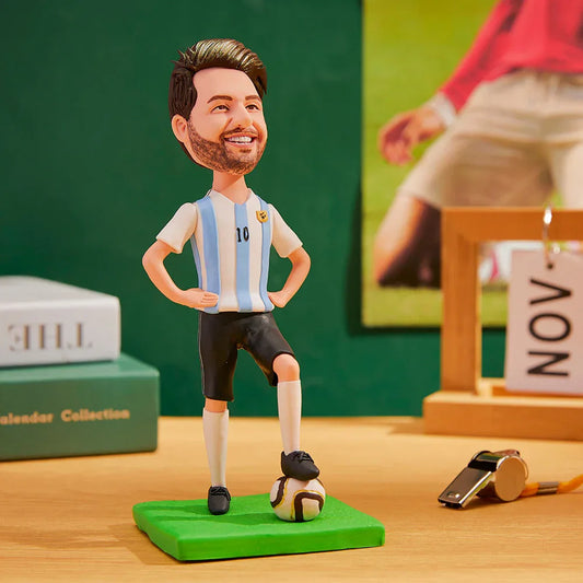 ForeverFig Personalisierte Wackelkopf-Figur Fußball – Argentina Edition mit Gravur - ForeverFig