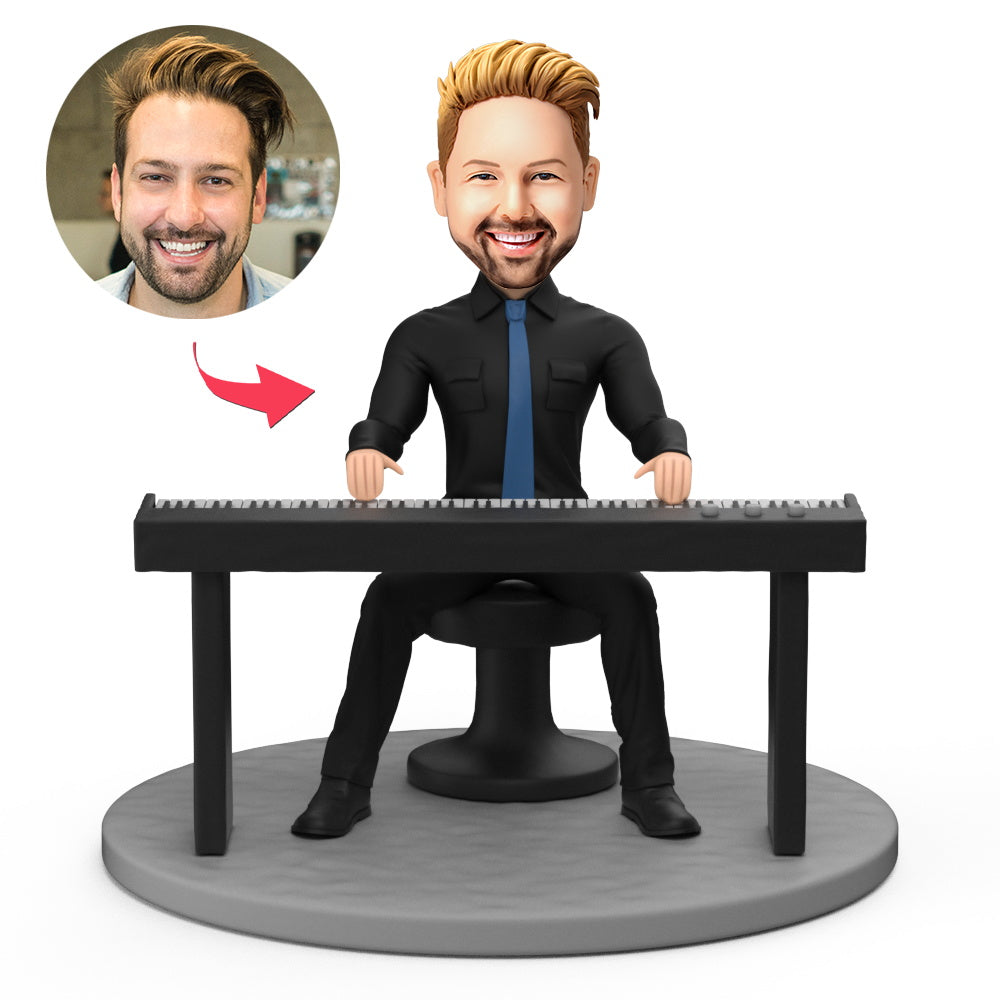 Personalized Bobblehead – Male Keyboardist with Engraving