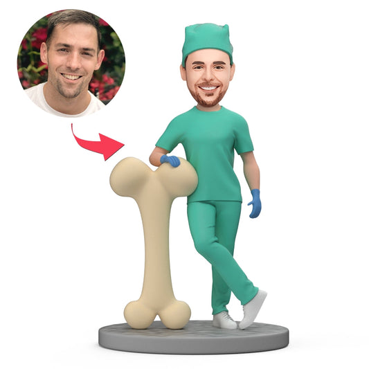Personalisierte Wackelkopf Figur – Orthopäde oder Orthopädin mit Wunschgravur.