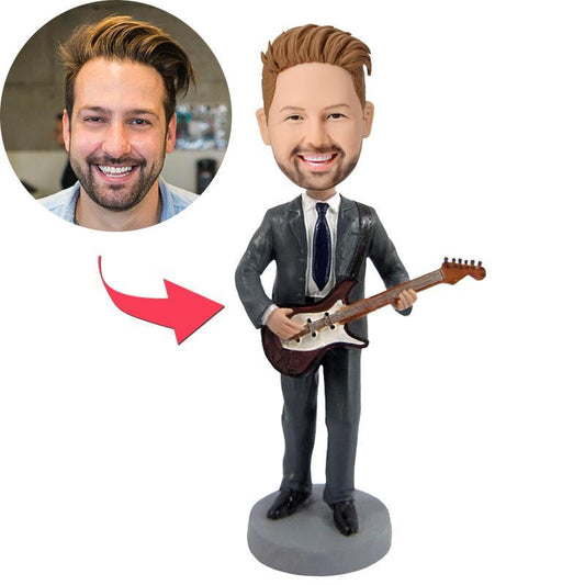 Personalized guitar bobblehead with custom engraving
