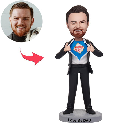 Figura cabezona personalizada – Superhéroe Superpapá con grabado individual