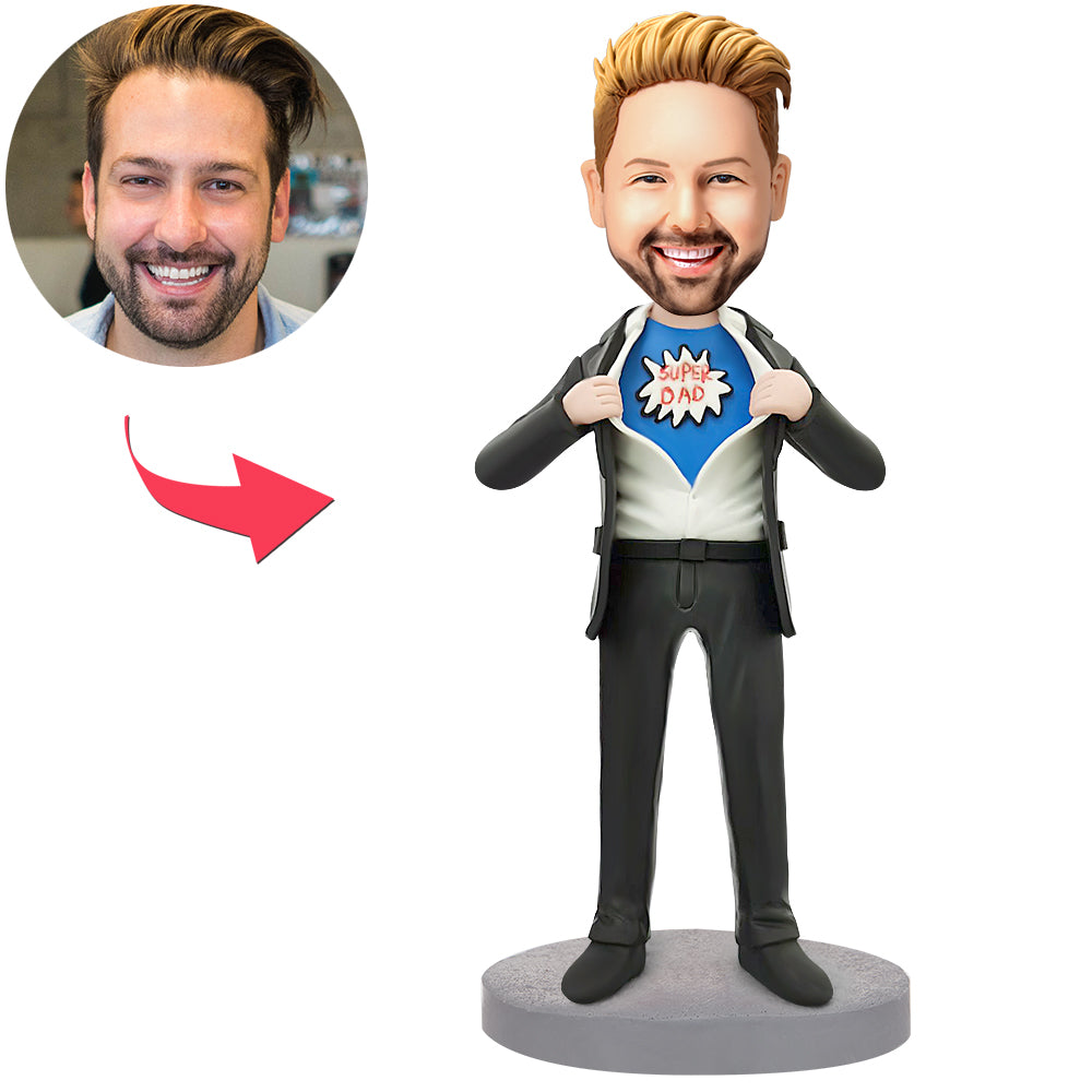 Súper Papá – Figura cabezona personalizada con grabado
