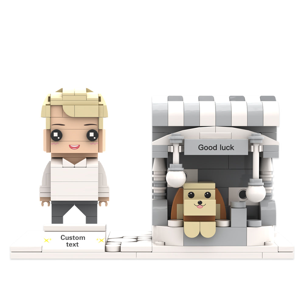 Personalized building block figure with pen holder – individual design for desk and everyday use