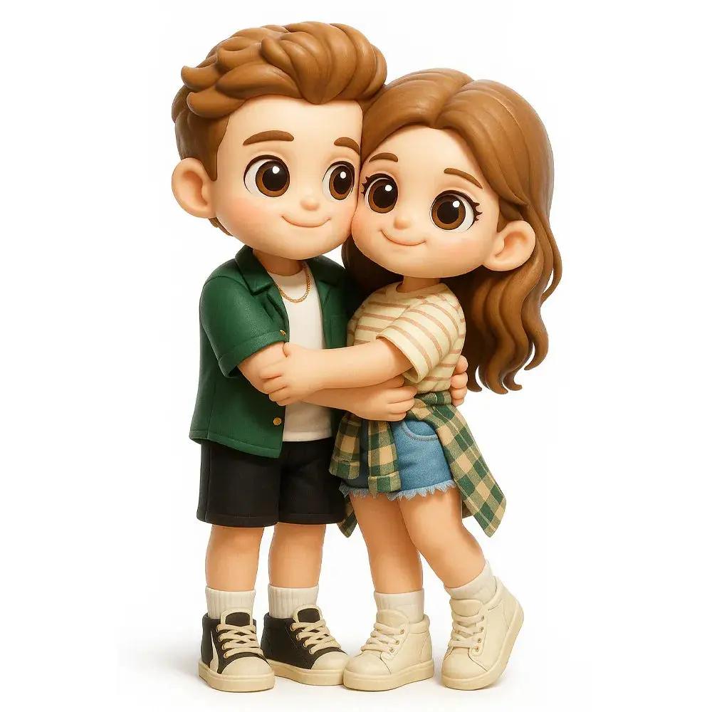 ForeverFig Personalisierte 3D Mini-Figur – Inklusive graviertem Holzsockel - ForeverFig