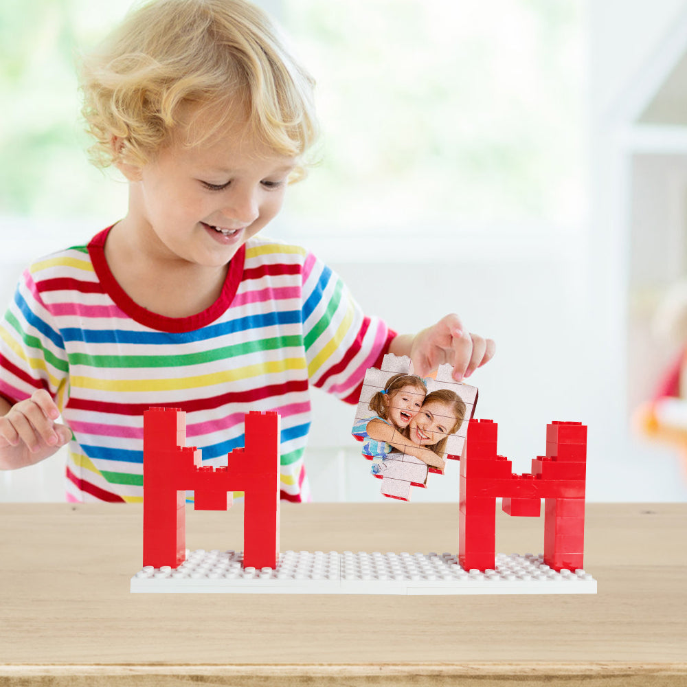 Personalisierter Fotoblock für Mama – Baustein-Puzzle mit Foto für Muttertag oder Geburtstag