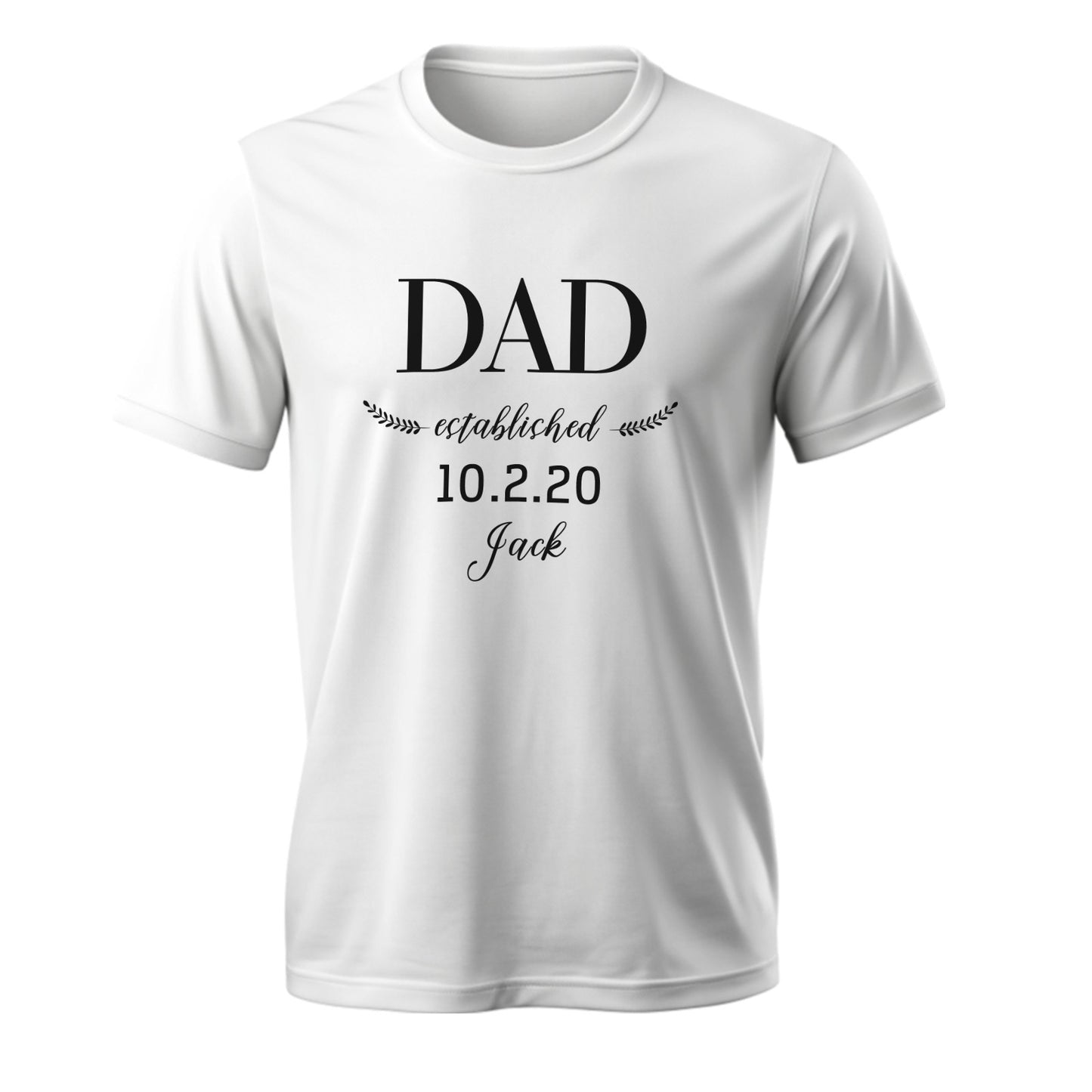 Personalized T-Shirt “Daddy Established” – Gift for Dad or Grandpa