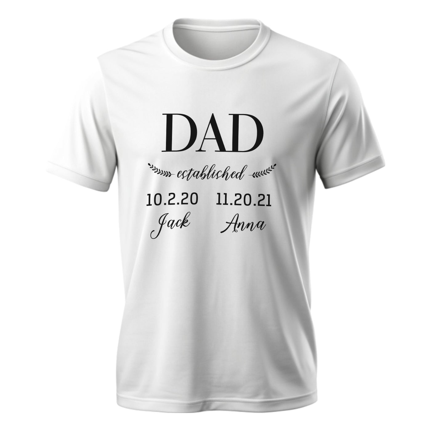 Personalized T-Shirt “Daddy Established” – Gift for Dad or Grandpa