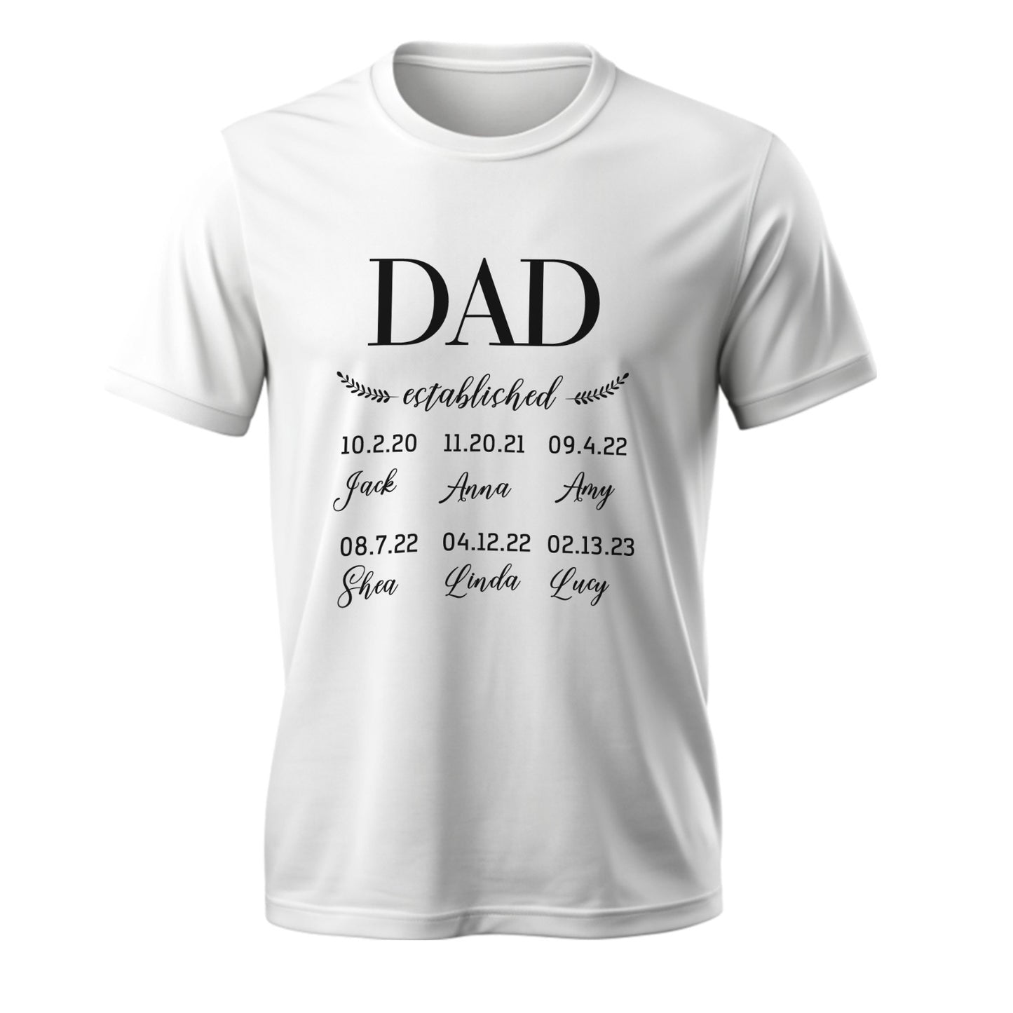 Personalized T-Shirt “Daddy Established” – Gift for Dad or Grandpa