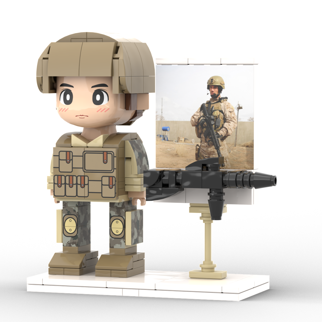 Figura de bloque de construcción personalizada – 1 persona – diseño de soldado