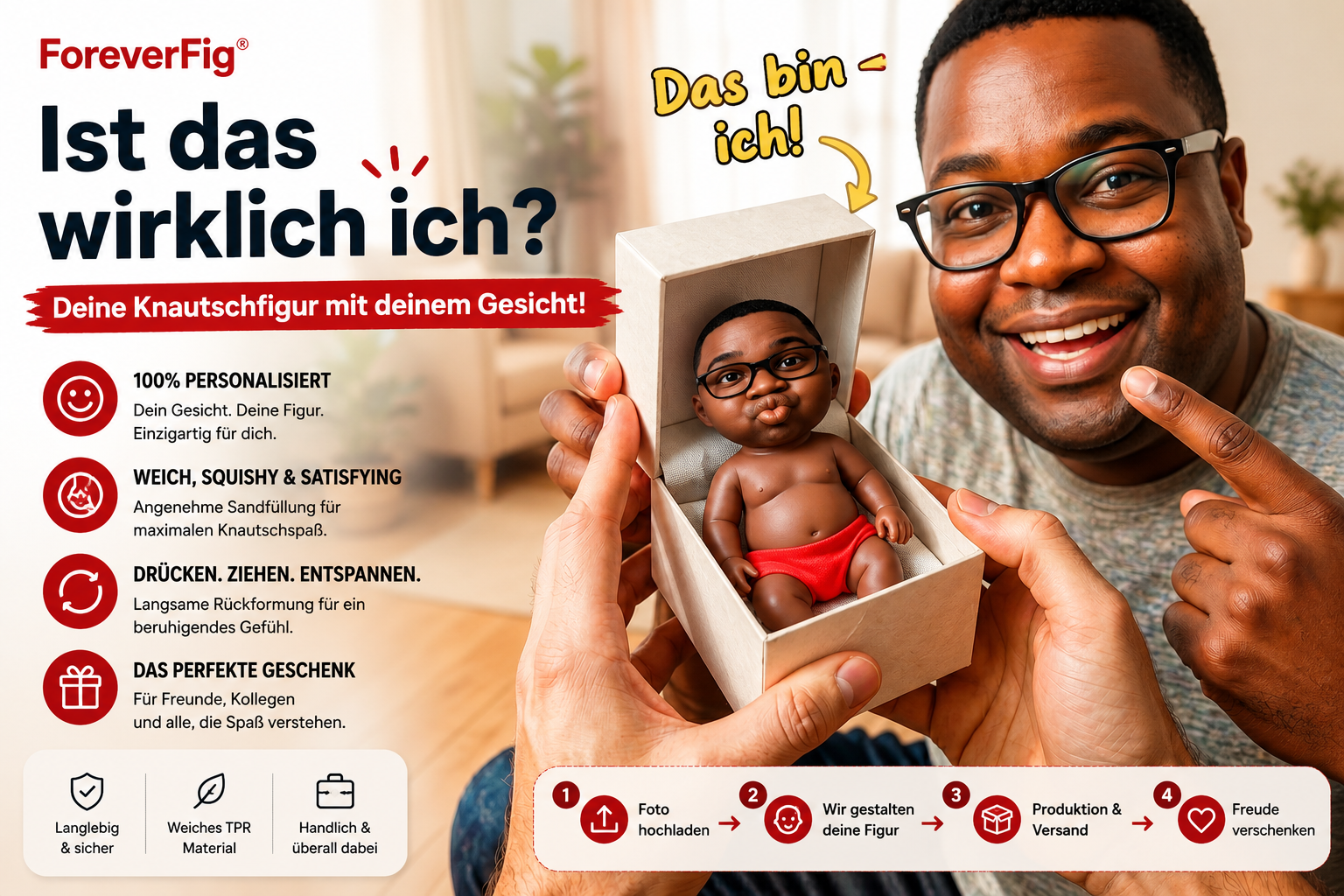 ForeverFig personalisierte Knautschfigur mit Foto - ForeverFig