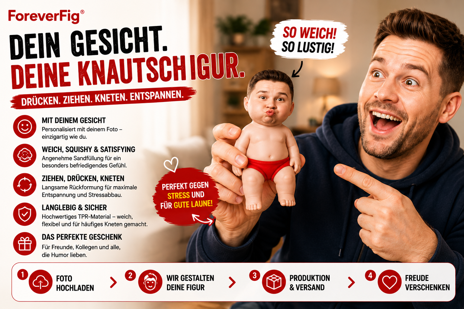 ForeverFig personalisierte Knautschfigur mit Foto - ForeverFig