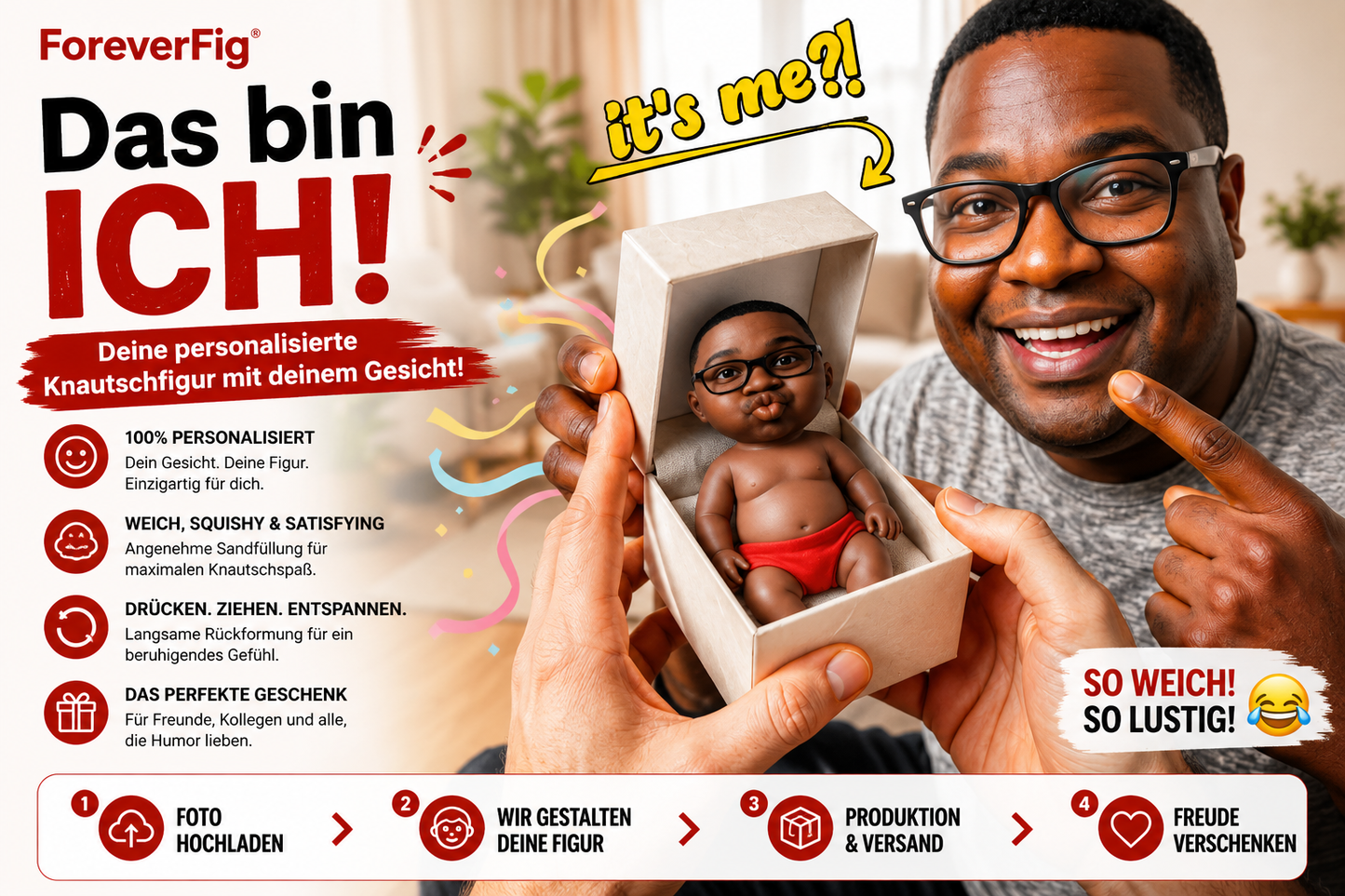 ForeverFig personalisierte Knautschfigur mit Foto - ForeverFig