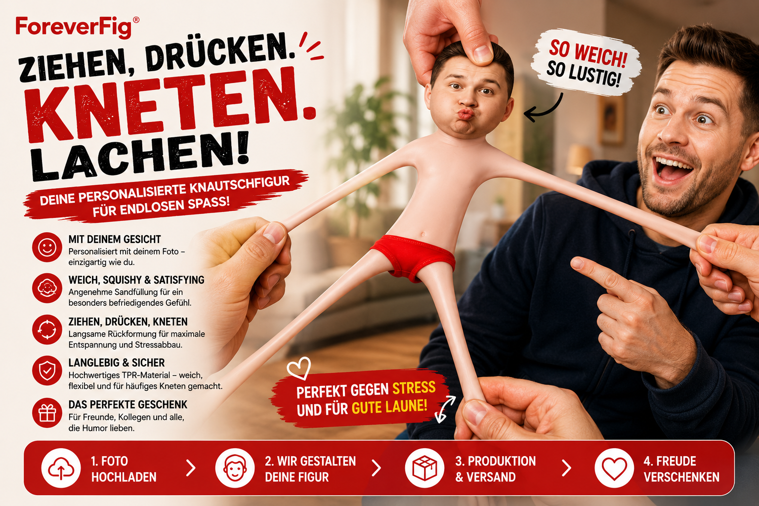 ForeverFig personalisierte Knautschfigur mit Foto - ForeverFig