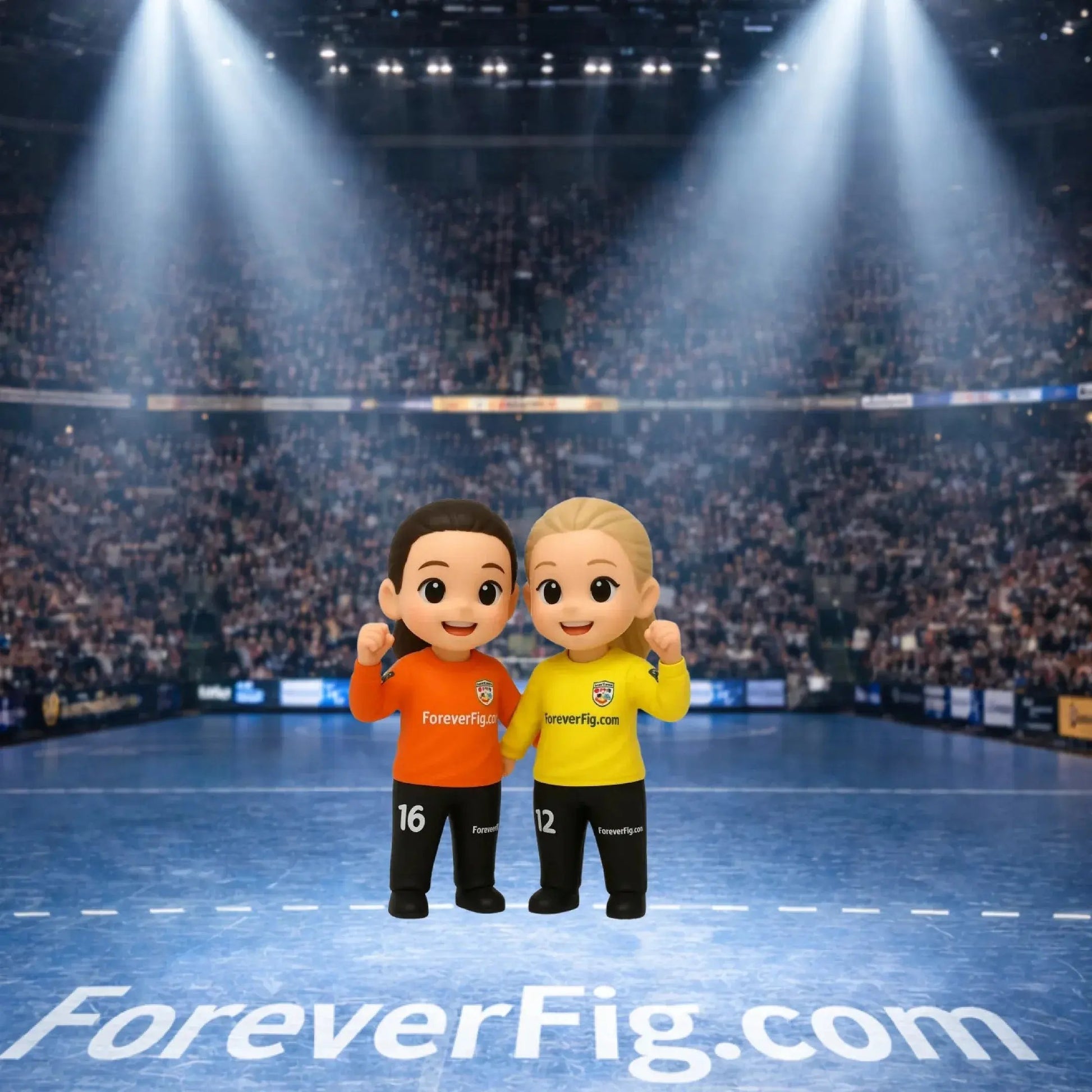 ForeverFig 3D Minifigur Handball – 2 Personen – 8 cm - ForeverFig