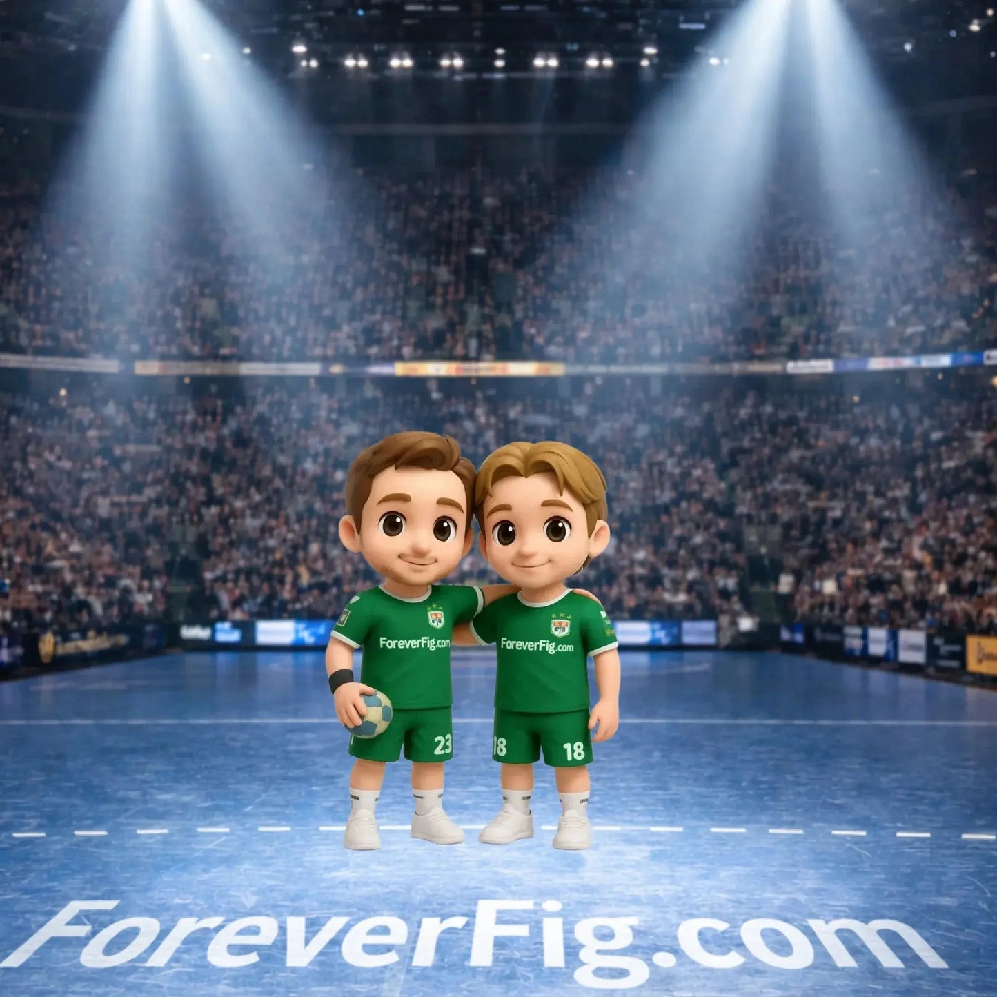 ForeverFig 3D Minifigur Handball – 2 Personen – 8 cm - ForeverFig