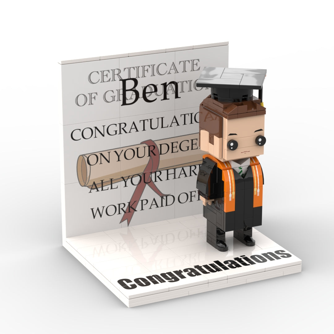 ForeverFig – Personalisierte Brick Figur mit Wunschtext und Display Panel