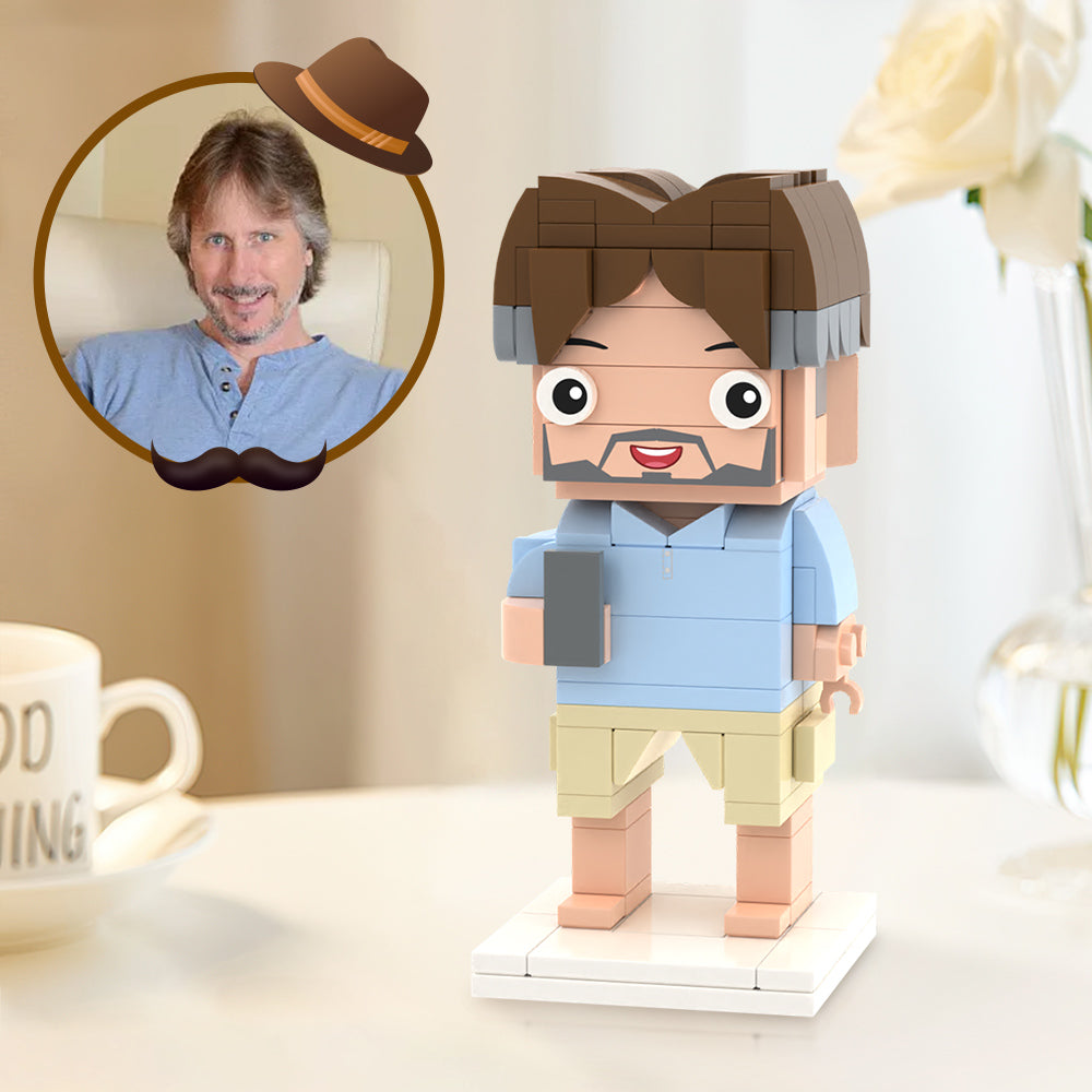 Voll personalisierte Bausteinfigur – Vatertagsgeschenk für Papa (1 Person)
