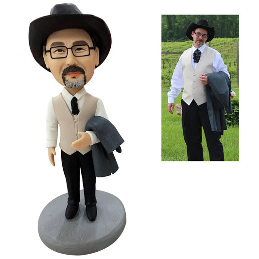 Vollständig personalisierte Wackelkopf Figur – 1 Person – mit Wunschgravur.