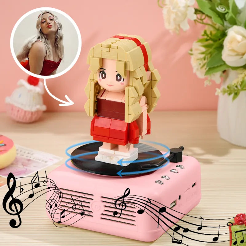 1-person Brick figure with Bluetooth speaker – customizable &amp; with music function