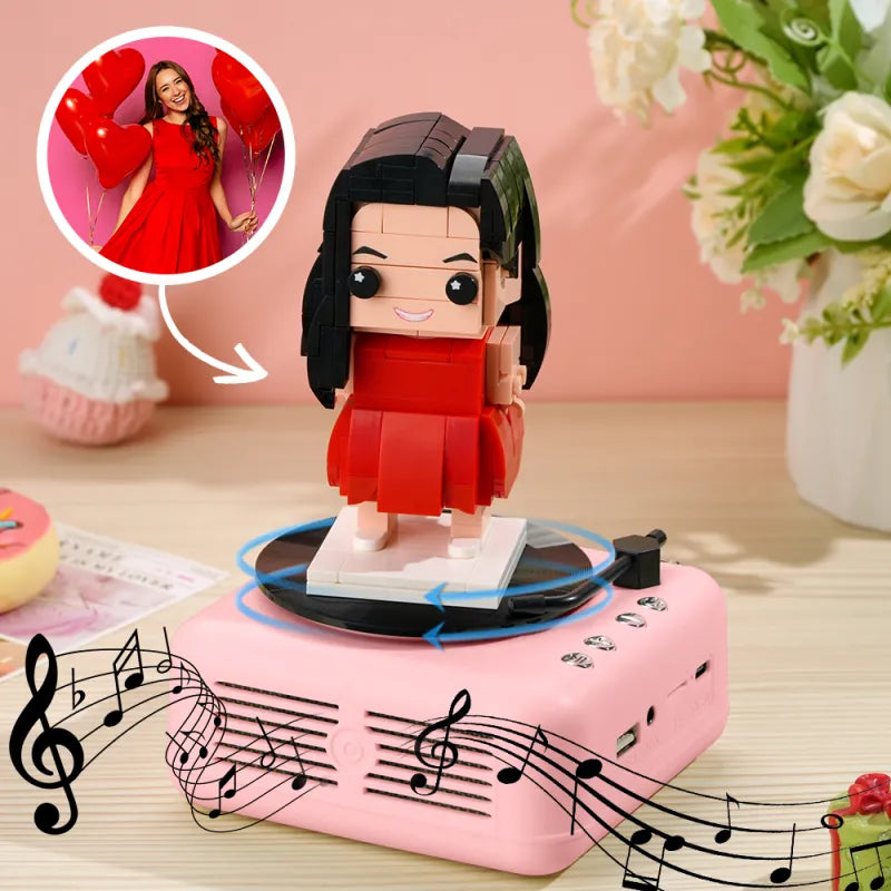 1-person Brick figure with Bluetooth speaker – customizable &amp; with music function
