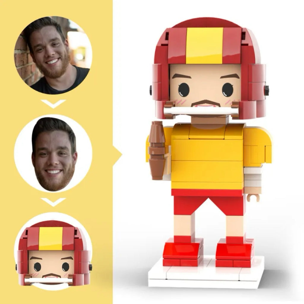 ForeverFig – Personalisierte Brick Figur im American-Football-Stil für Männer