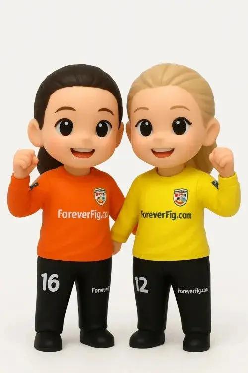 ForeverFig 3D Minifigur Handball – 2 Personen – 8 cm - ForeverFig
