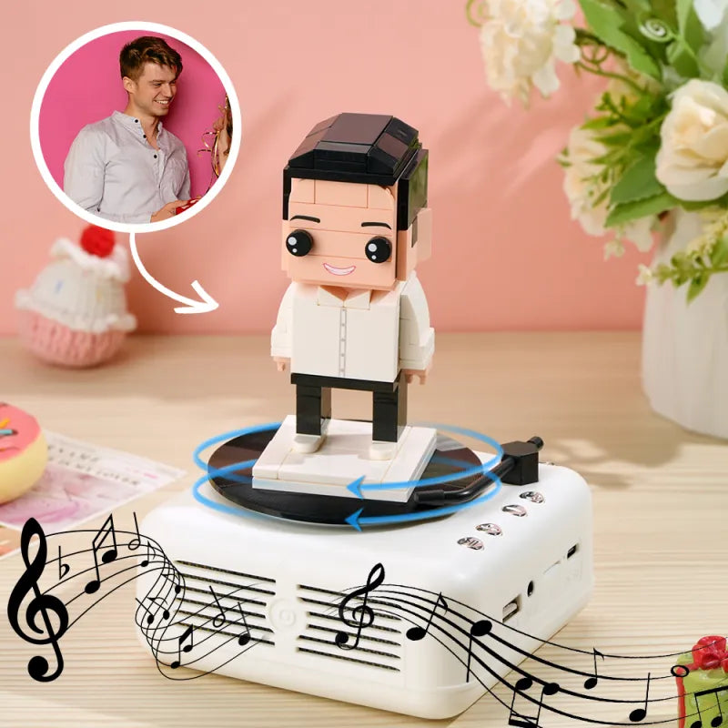 1-Personen Brick Figur mit Bluetooth-Lautsprecher – personalisierbar & mit Musikfunktion