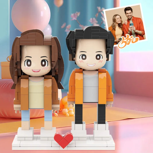 2 personalisierte Bausteinfiguren für Paare – Geschenk zum Valentinstag oder Jahrestag – Figur nach Foto